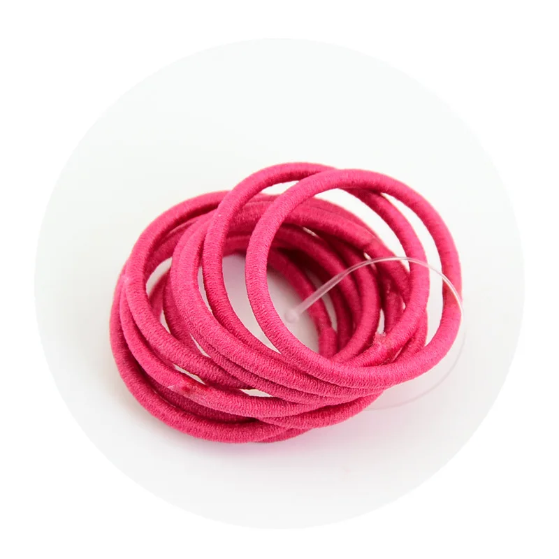 hot pink 10 шт./партия, сделай сам, прочная эластичная лента для волос, яркие резинки для волос, канатная Резиновая лента, аксессуары для волос для женщин, девушек, конский хвост, держатели - Цвет: hot pink