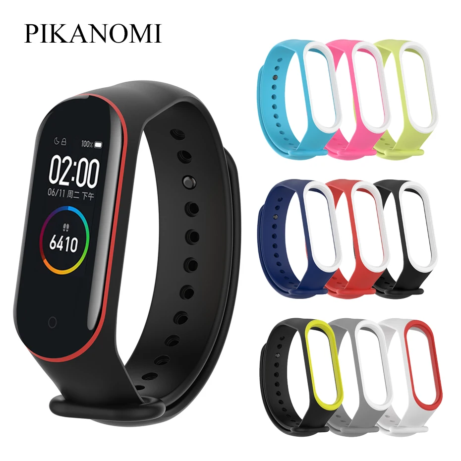 Оригинальный ремешок для браслета Xiaomi Mi Band 4 два цвета силиконовый сменные умные