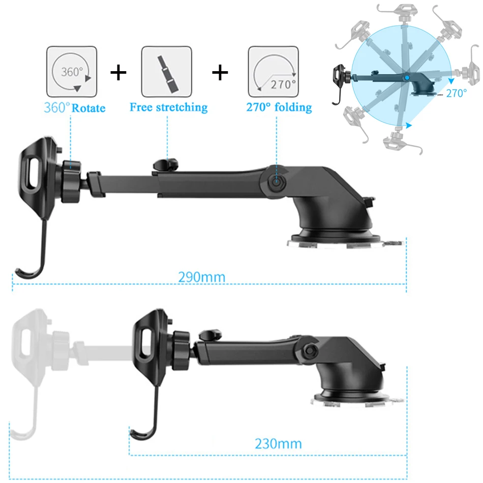 suporte celular carro windshield car phone holder soporte auto cell mobile holders claws retractable support smartphone voiture free global shipping