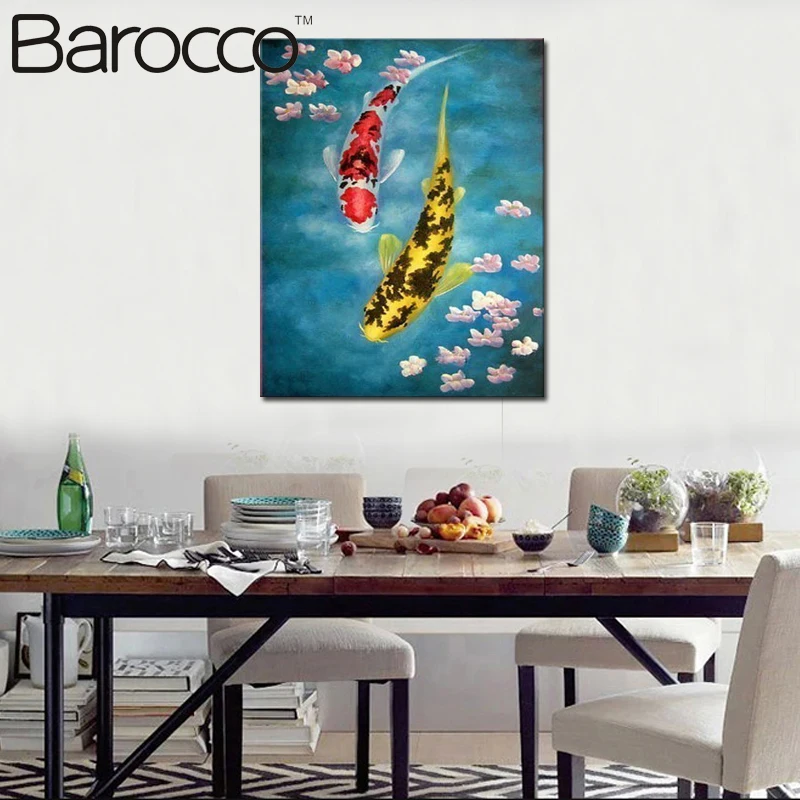 Современная Абстрактная масляная живопись на холсте настенное искусство фэншуй