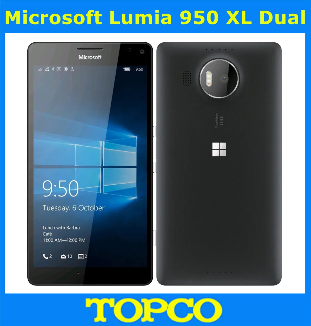 Microsoft Lumia 950 XL Dual SIM Оригинальный разблокирована Windows 10 Mobile телефон LTE GSM 5 7 'ཐMP Octa