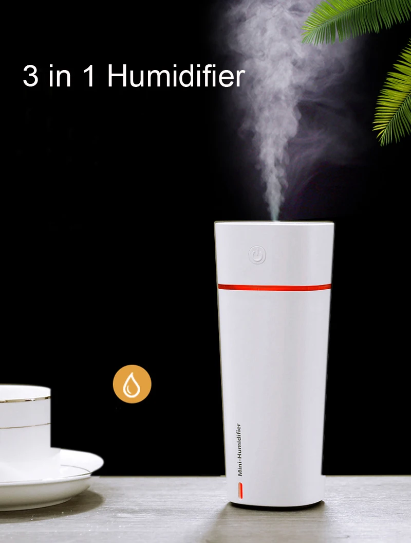 3 в 1 арома-диффузор M11 Cup Humidifier мини Воздухоочистители распылением ароматерапевтического эфирного масла диффузор светодиодный ночной Светильник USB Вентилятор распылитель, распылитель