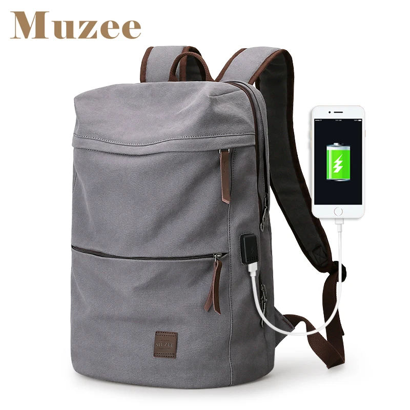 Muzee, новинка, брезентовый Рюкзак, USB дизайн, рюкзак для мужчин, мужчин, студентов, сумка для выходных, Mochila, костюм для 15,6 дюймов, рюкзак для ноутбука
