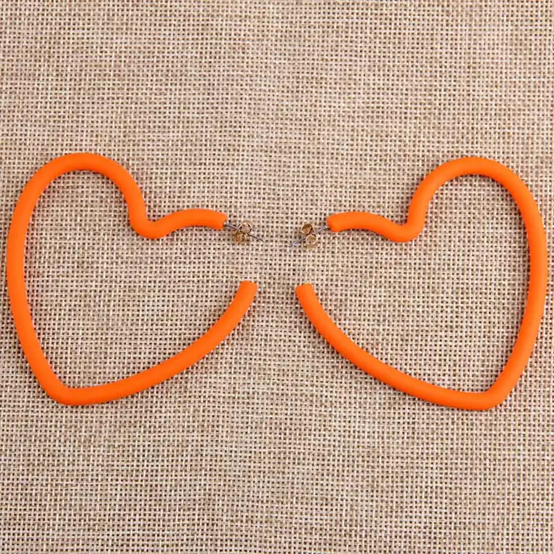 orange Beadsland уксусная акриловая серьги круглые большие сердце карамельный цвет модные Гипербола для женщин девушек вечерние праздничные горячая Распродажа подарок 40271 - Окраска металла: orange
