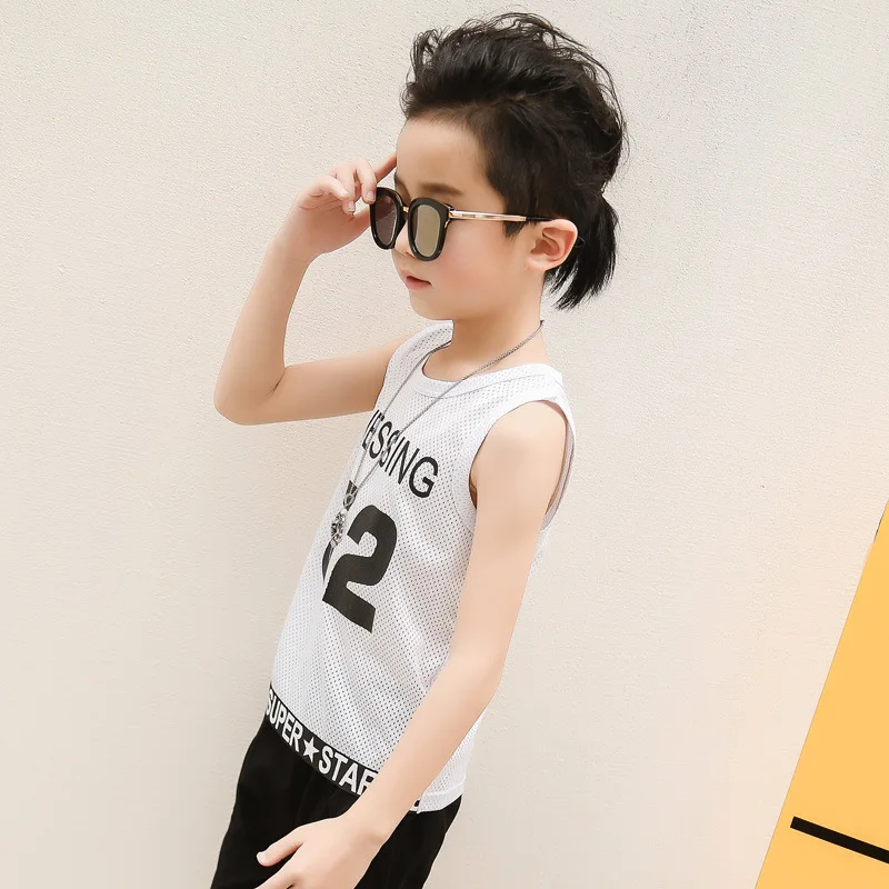 Летние подростки Одежда и аксессуары для мальчиков Костюмы Обувь Сетка дышащий