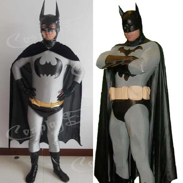 DHL Классический черный и серый Бэтмен лайкра спандекс Super Hero Костюм Хеллоуин костюм C1911 челнока