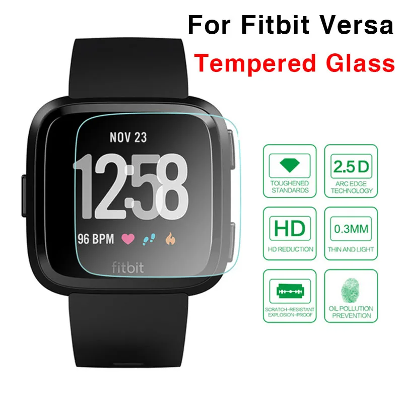 Защитное стекло для Fitbit Versa закаленное Защита экрана Смарт часы защитная пленка