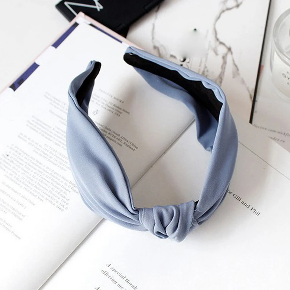 Обруч для волос шифоновый Женский повязка на голову с бантом односторонний