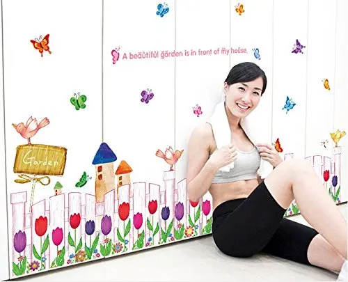 Свежий стиль ручная роспись забор плинтус спальня и детская комната диван стены