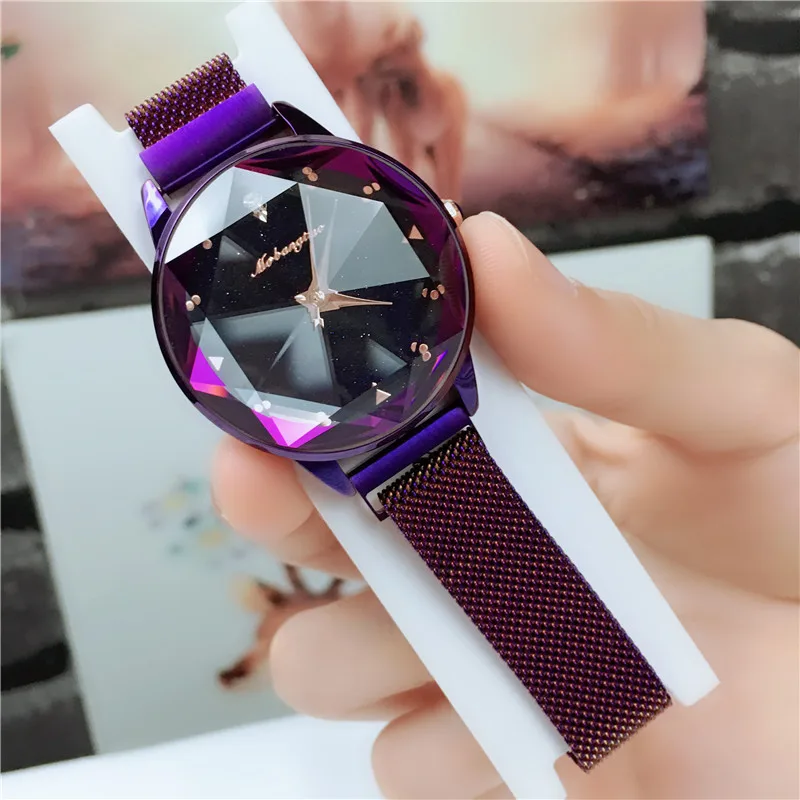 Purple Горячая Распродажа 5 цветов нежные кварцевые часы для женщин Простые модные водонепроницаемые часы высокого качества Прямая поставка - Цвет: Purple
