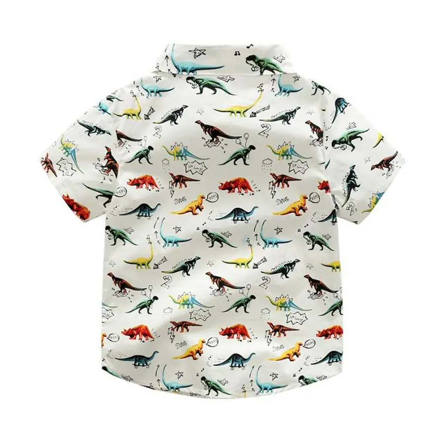 StyleToddler детские для маленьких мальчиков и девочек с принтом динозавра из мультфильма Топы футболка наряды Популярные Детская одежда мягкой тканью