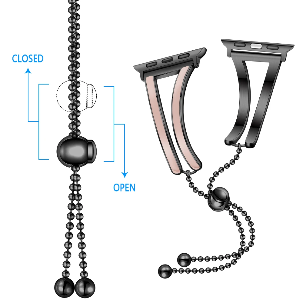 Роскошный ремешок из нержавеющей стали для наручных часов Iwatch Series 4 3 2 1 Женский