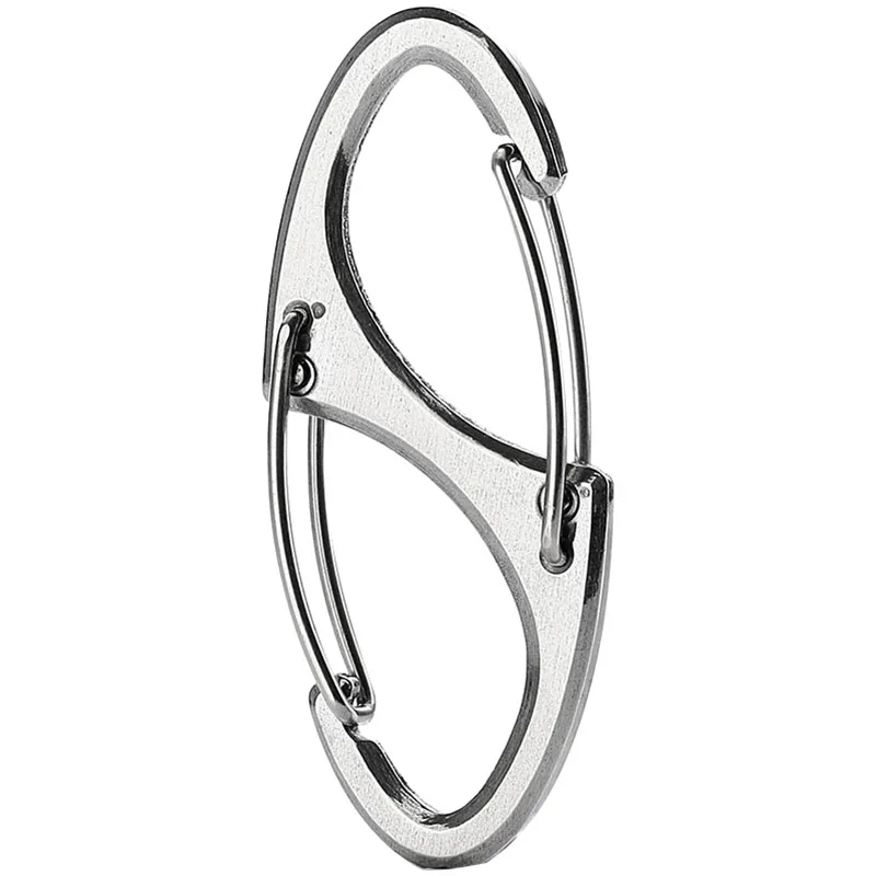 1PC 8-shaped Stainless Steel Keychain Key Chain Ring Hang Buckle Fast Hook Backpack Accessories Camping Equipment Gadget | Спорт и