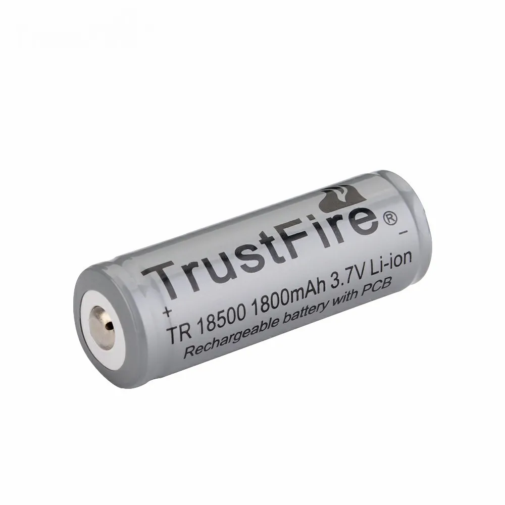 TrustFire 2 шт 3 7 V 18500 1800mAh литий ионная аккумуляторная батарея с защитой