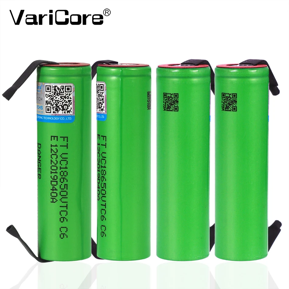 Литий ионный аккумулятор VariCore VTC6 батарея US18650VTC6 3 7 В 3000 мА·ч 18650 непрерывная