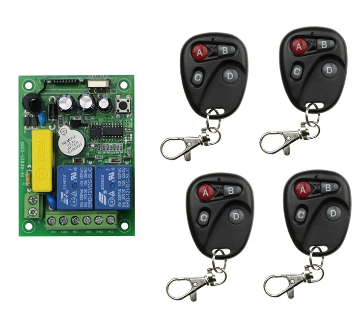 AC 220 V 8 A 2 CH RF Wireless Remote Control 1* Receiver +4* Transmitter classic 4 key | Электроника