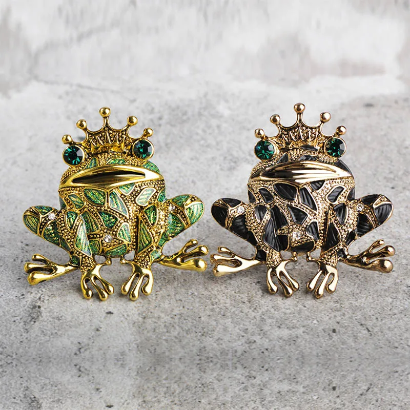 Madrry Vivid Frog большие броши булавки для женщин и мужчин античные золотистые костюма