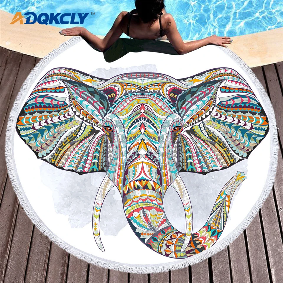 ADQKCLY Boho слона кисточкой гобелен пляжное полотенце микрофибра ткань