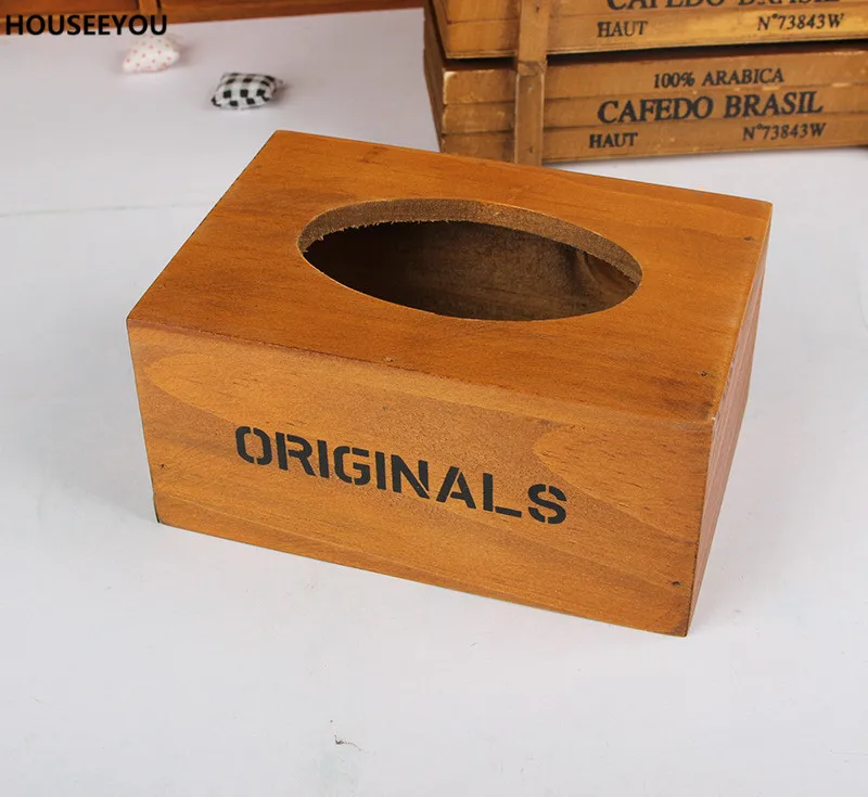 Деревянная коробка для хранения салфеток деревянная держатель дома туалета