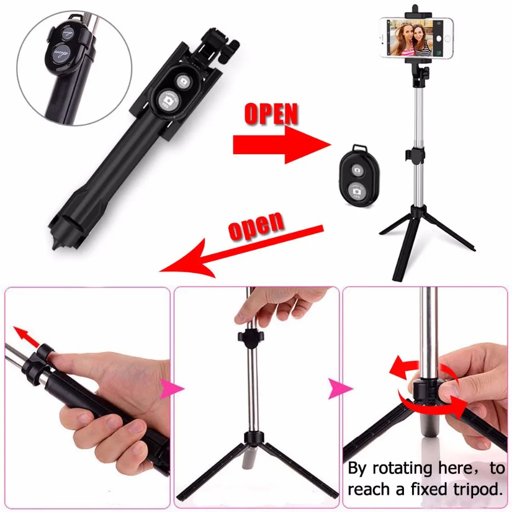 Складная селфи палка Bluetooth + штатив затвор Съемник Штатив для Xiaomi Android iPhone палки |