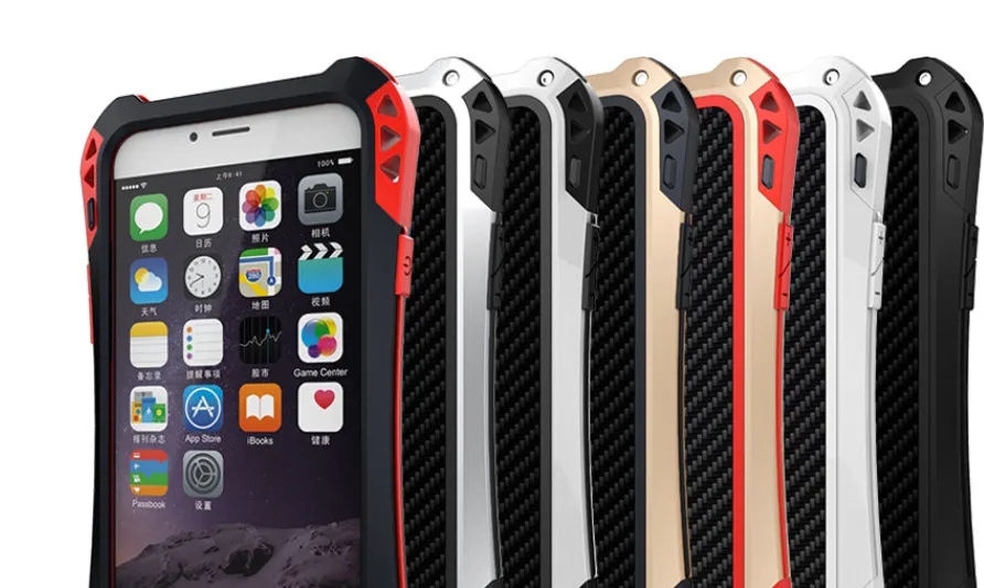 

Original R-Just Carbon fiber For iPhone 6 Case Waterproof Shockproof Aluminum Case For iPhone 6s / iPhone 6 s