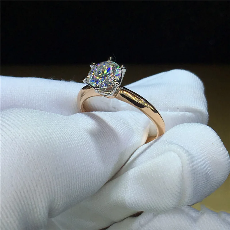 100% 18K 750Au Золотое кольцо Moissanite Diamond D color VVS с национальным сертификатом MO-00110 |