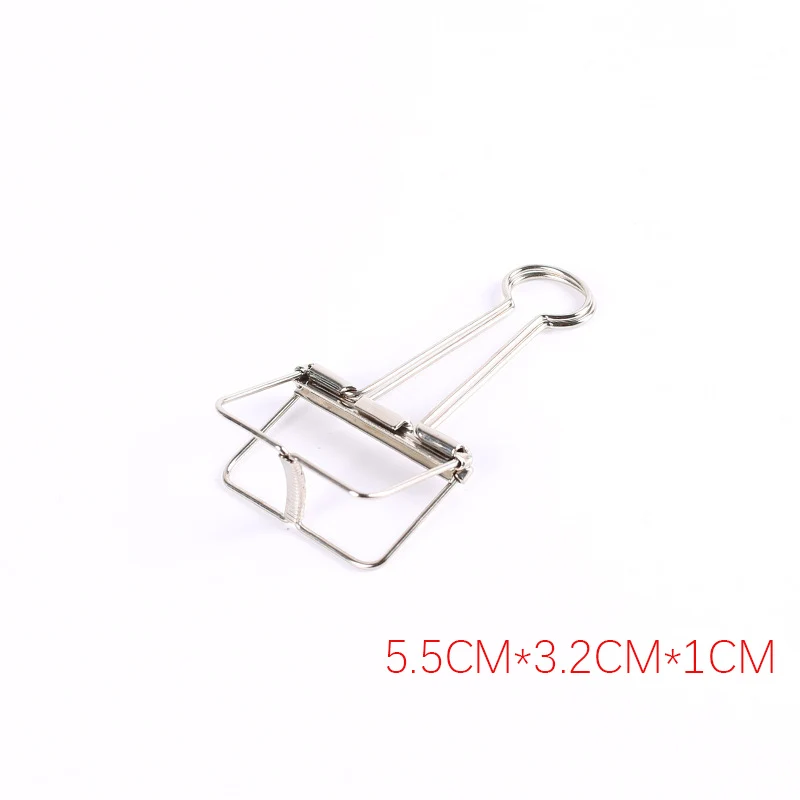Medium - silver Милые кавайные цветные металлические скрепки, скрепки для фото, сообщения, билета, офиса, школы, канцелярские принадлежности, корейские канцелярские принадлежности - Цвет: Medium - silver