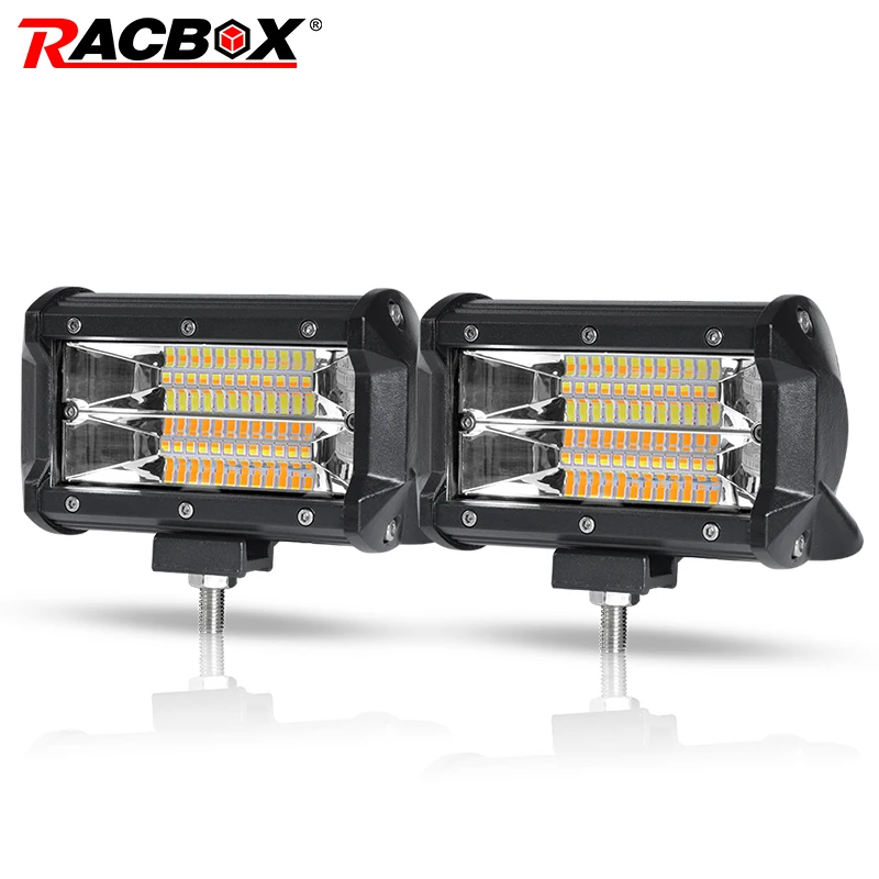 RACBOX Pair 5 дюймов 72 Вт двухцветный светодиодный светильник для работы бар широкий