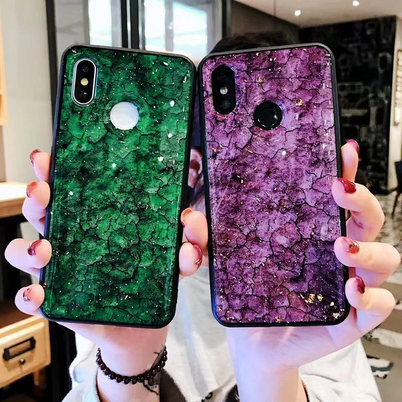 Gold Foil Bling mobile Phone Case for Xiaomi redmi Note 5 Pro 6A Plus S2 Y2 note5 note6 cover Xiomi Redmi 6 a2 lite |