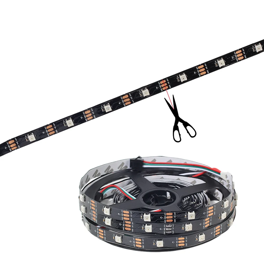 1M 30/60leds WS2812 WS2812B LED Strip Light with Symphony Controller SATA Interface for PC Computer Case Decoration | Лампы и