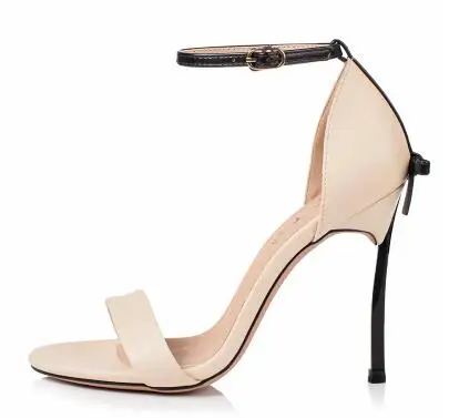 10 cm heel Универсальные повседневные недорогие галстук-бабочки; женские босоножки на тонком каблуке с пряжкой и ремешком сзади; пикантные удобные босоножки на высоких каблуках с открытым носком - Цвет: 10 cm heel