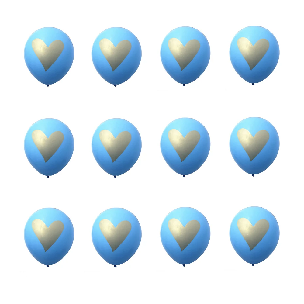 Blue Heart 12 шт. 2,2 г латексные шарики, День подарков будущей матери золотой блеск розовый синий его девушка первый день рождения воздушные шарики для украшения вечерние поставки - Цвет: Blue Heart