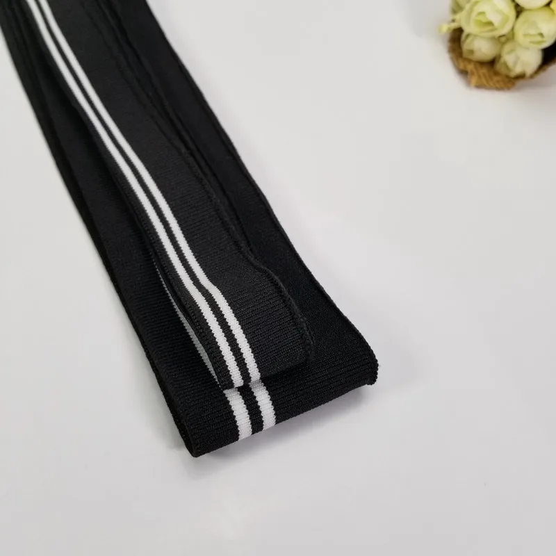 Черная Серия хлопковая и Полиэстеровая полосатая ткань эластичный воротник