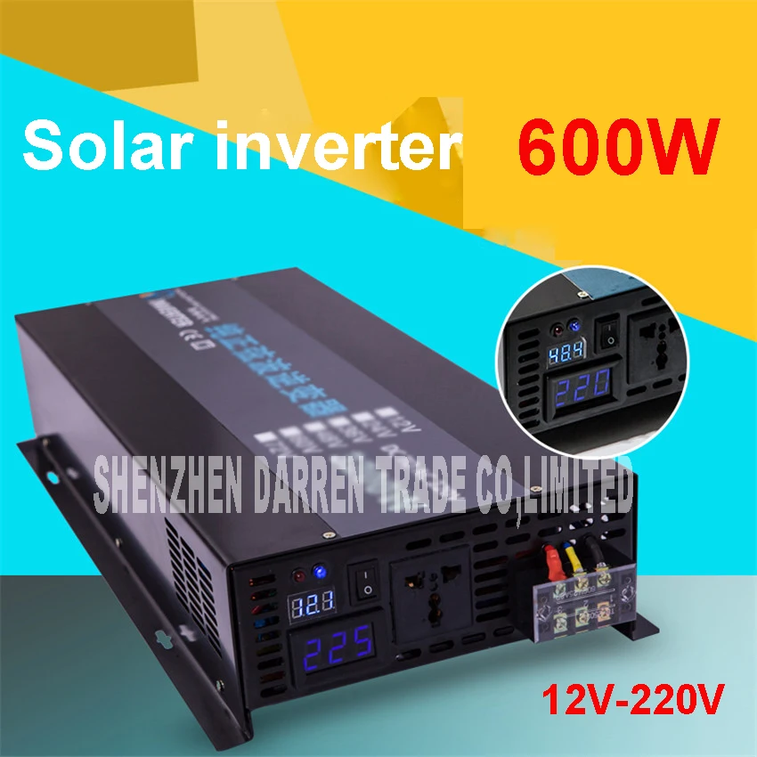 Светодиодный дисплей решетки солнечный инвертор RBP-600S 12/24/48vdc до 110/220vac 600 Вт Номинальная Синусоидальная чистая волна инвертор