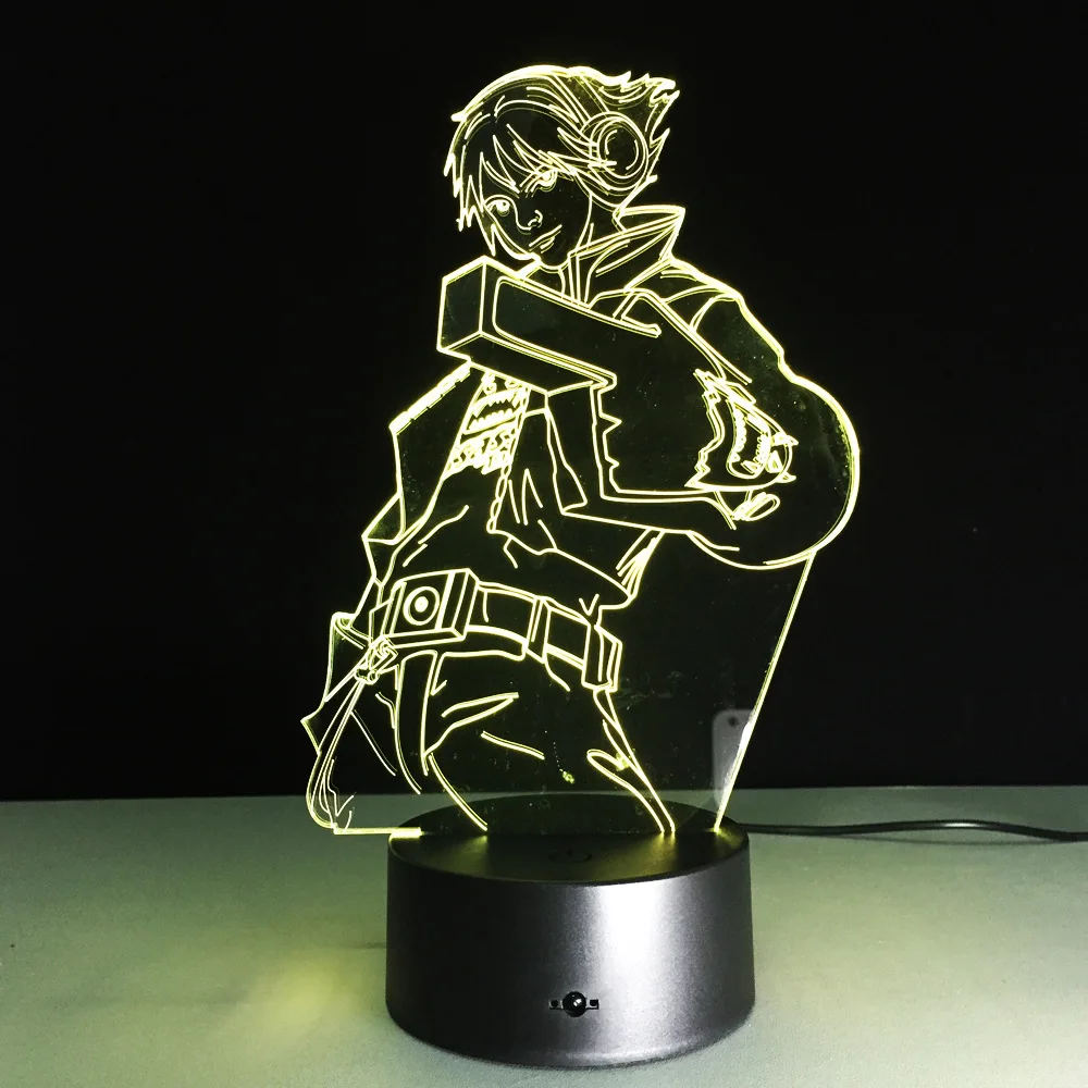 LOL EzrealHot Cartoon Game Figure 3D Lamp LED USB Illusion Atmosphere Colorful Night Light Cool Boy Room Decoration Kids Toys |
