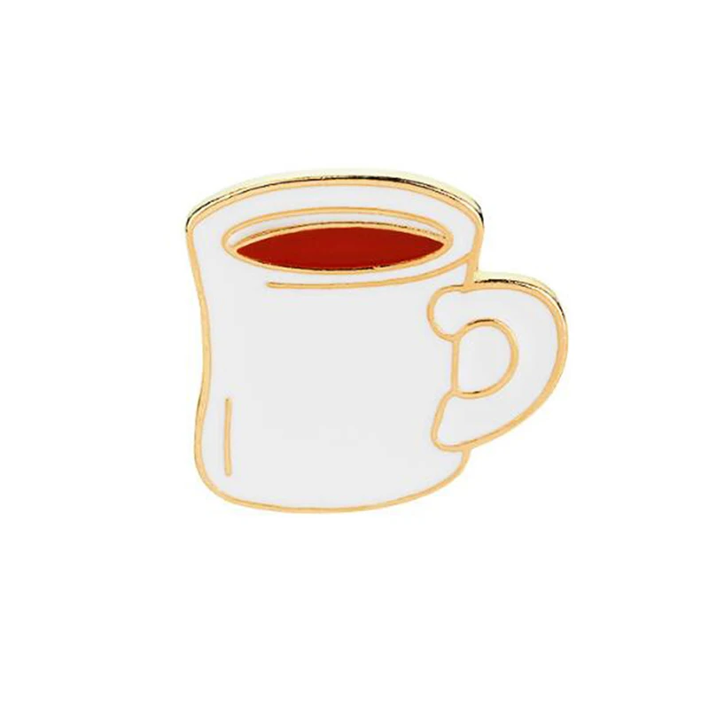 Hot Sale Cute Enamel Cartoon Cat Coffee Cup Shape Metal Pins Button Badg Coat Bag Clothes Jeans Accessories |