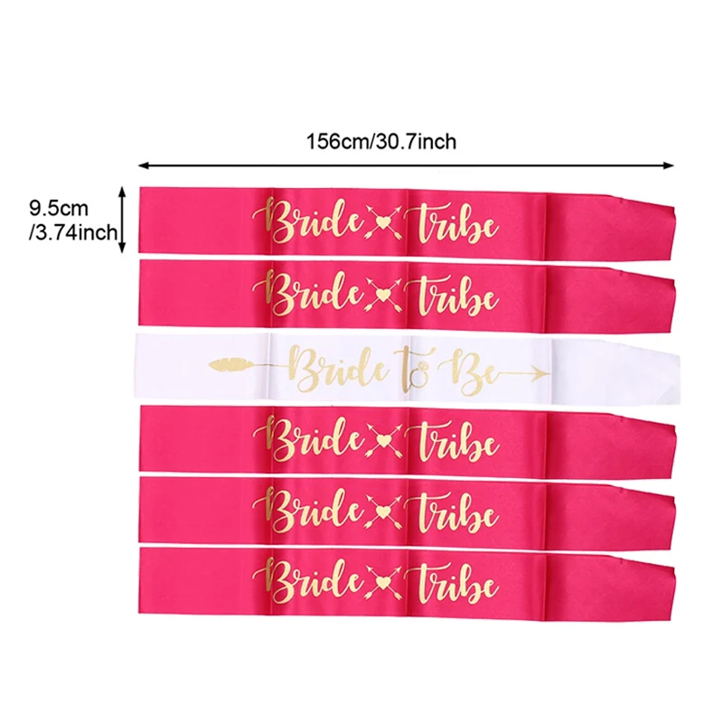 sash 1 (6pcs) 6 шт./лот, атласный пояс для невесты, для команды, для девичника, вечерние украшения, принадлежности для свадьбы, украшения для душа, вечерние принадлежности - Цвет: sash 1 (6pcs)