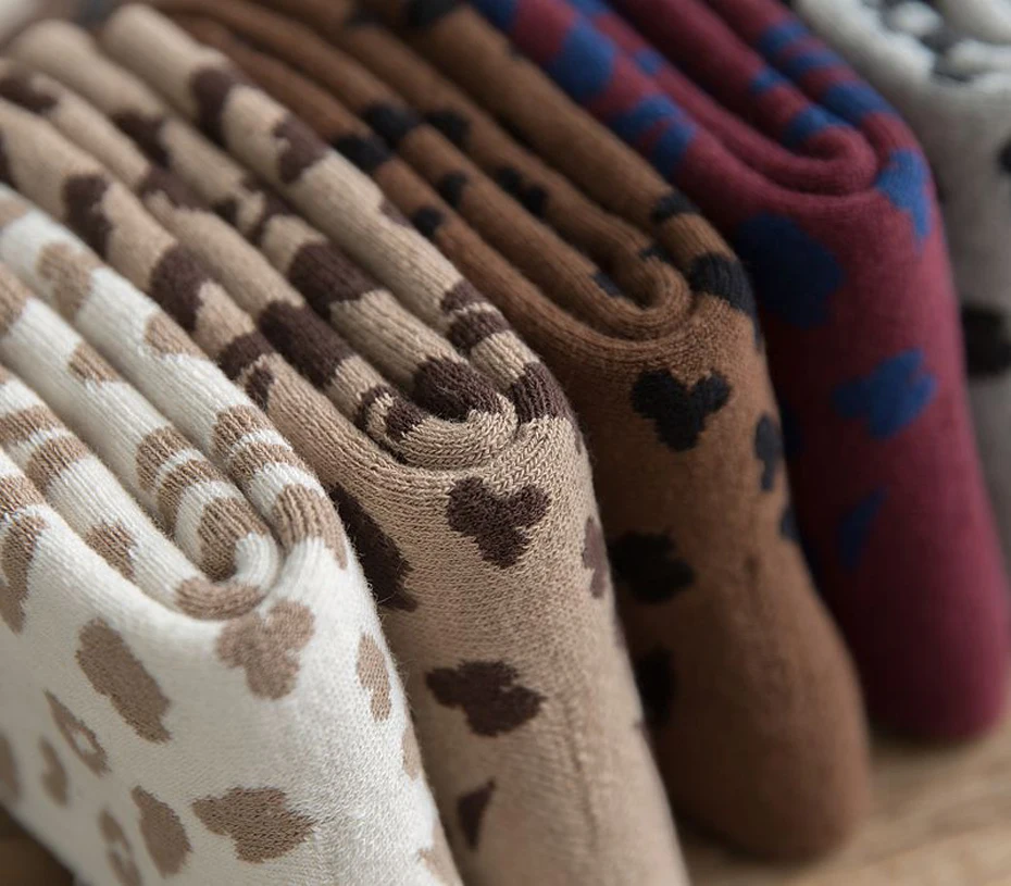 Autumn Winter New Thickened Woollen Ring Leopard Print Web Celebrity in the Whole Cotton Personalized Women Warm Stocking | Женская