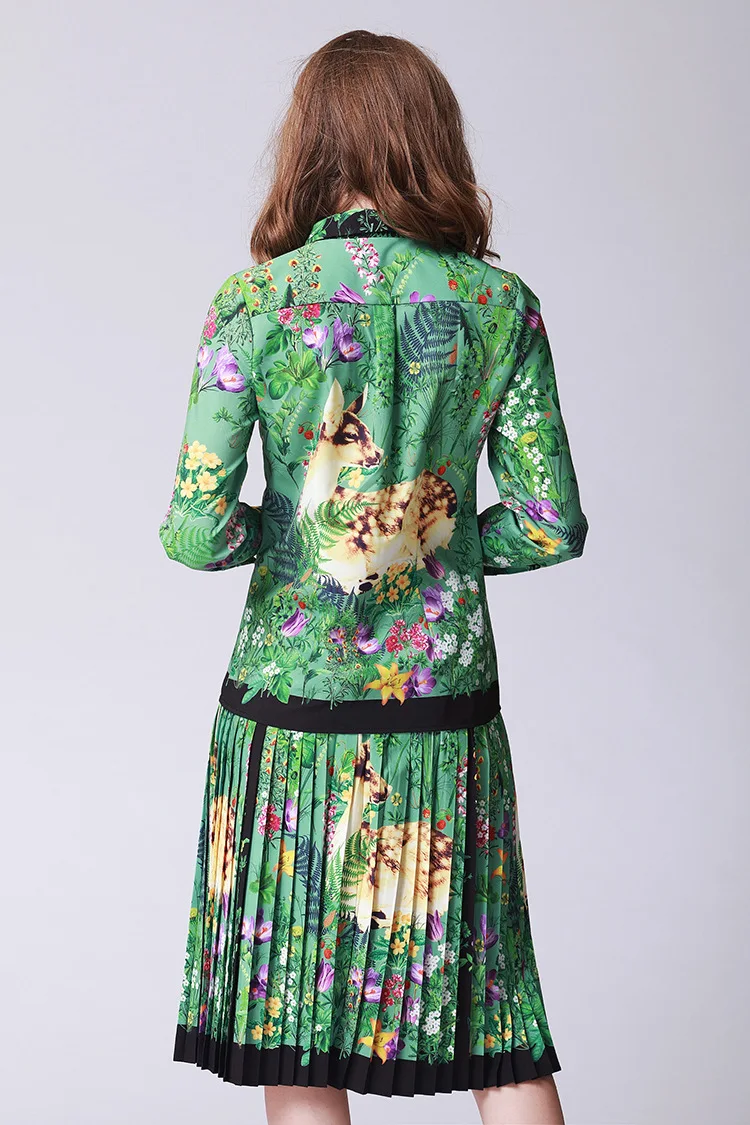 2018 Весна Печатных Для женщин одежда Наборы для ухода за кожей комплект из 2 частей