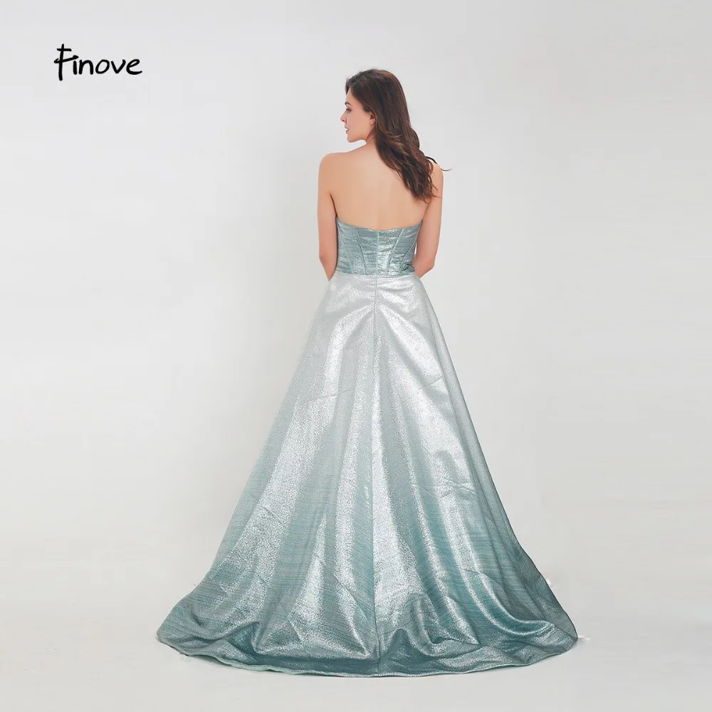 Finove, светоотражающее платье,, длинное, новое, сексуальное, без бретелек, милое, с вырезом, с разрезом сбоку, из блестящих материалов, платье для выпускного вечера, Vestido de fiesta