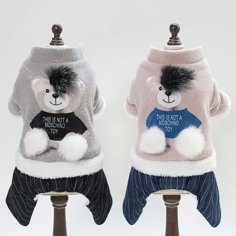 2018 недавно Pet одежда в стиле пэчворк с рисунком собачки и котика утепленное