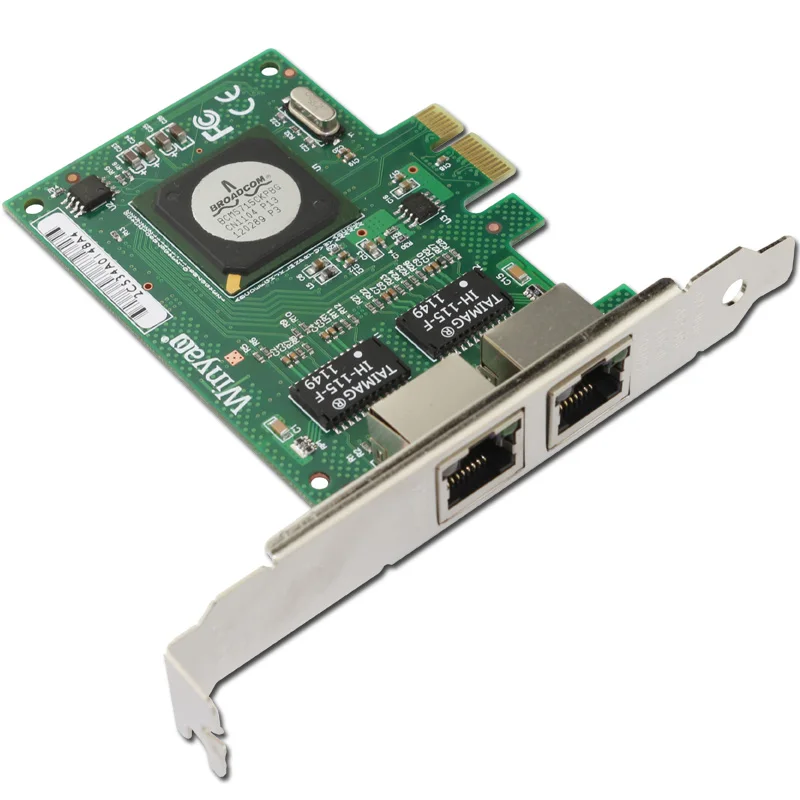Winyao WY5715T2 PCI-e X1 Desktop Dual-port Gigabit Ethernet Adapter Network Card With Broadcom bcm5715C Chipset