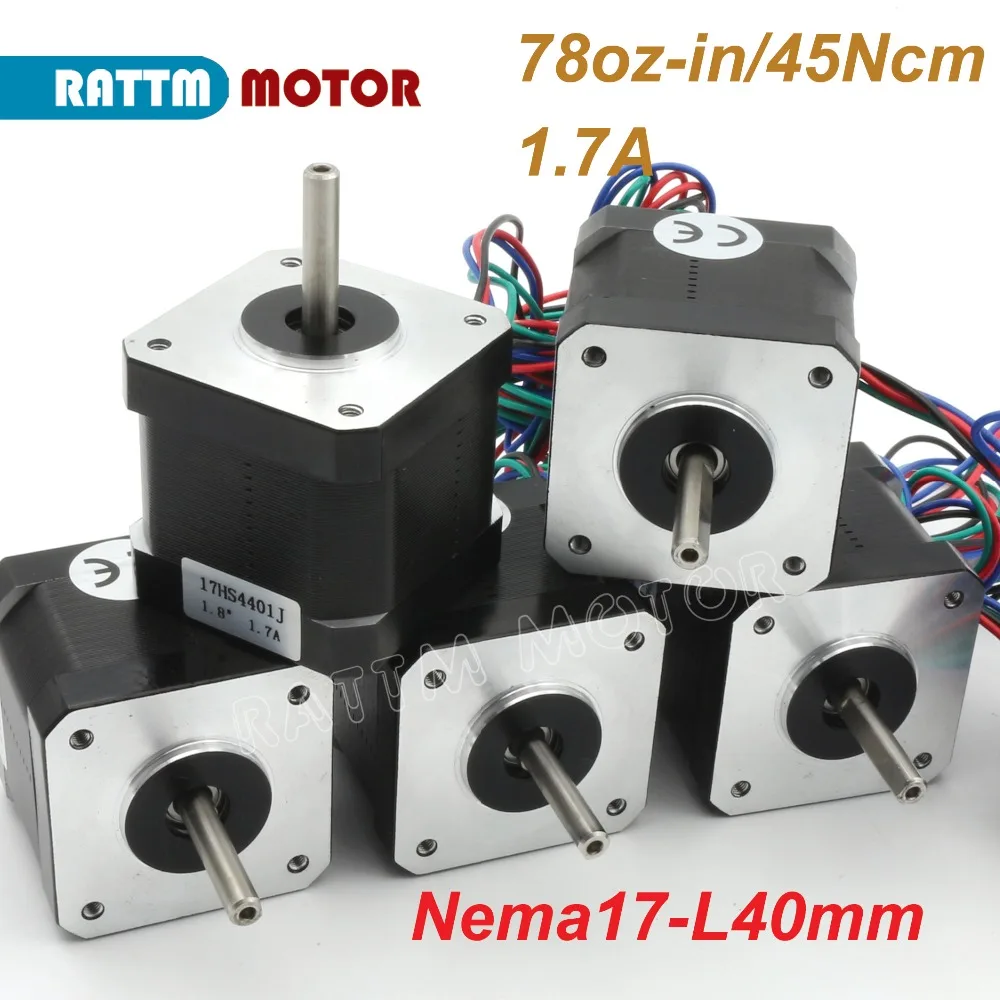 5 шт. 17HS4401J Nema17 шаговый двигатель 1.7A/40 мм/78oz in с разъемом|Шаговый двигатель| |
