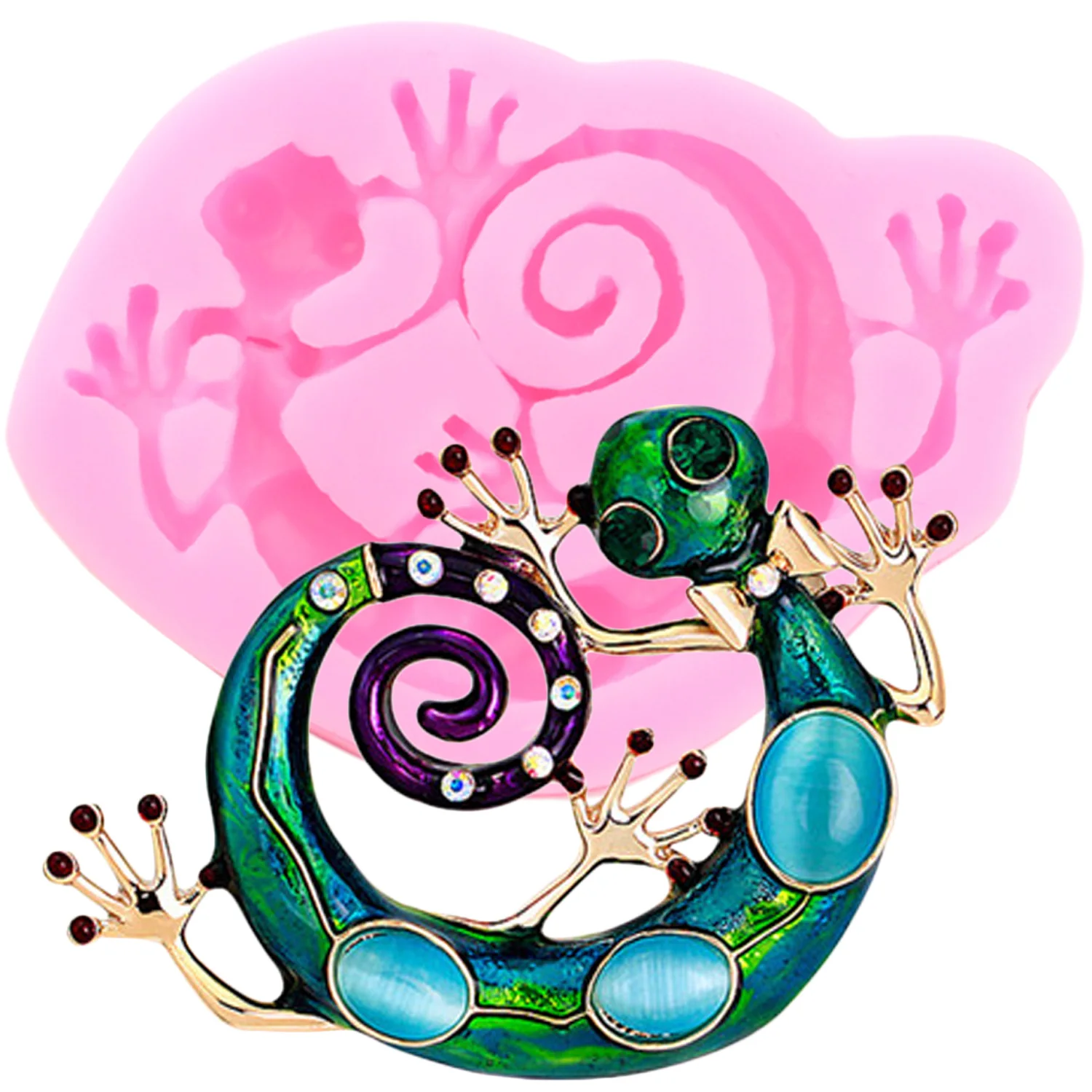 Силиконовая форма для помадки Gecko в виде ящерицы полимерной глины инструменты