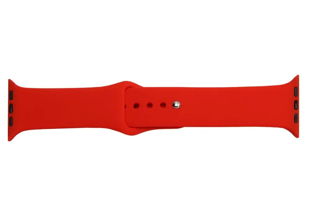 red Мягкий силиконовый браслет спортивный ремешок для Apple Watch группа 44 мм 40 мм серия 5 4 3 2 1 браслет для iwatch 42 мм 38 мм аксессуары - Цвет ремешка: red