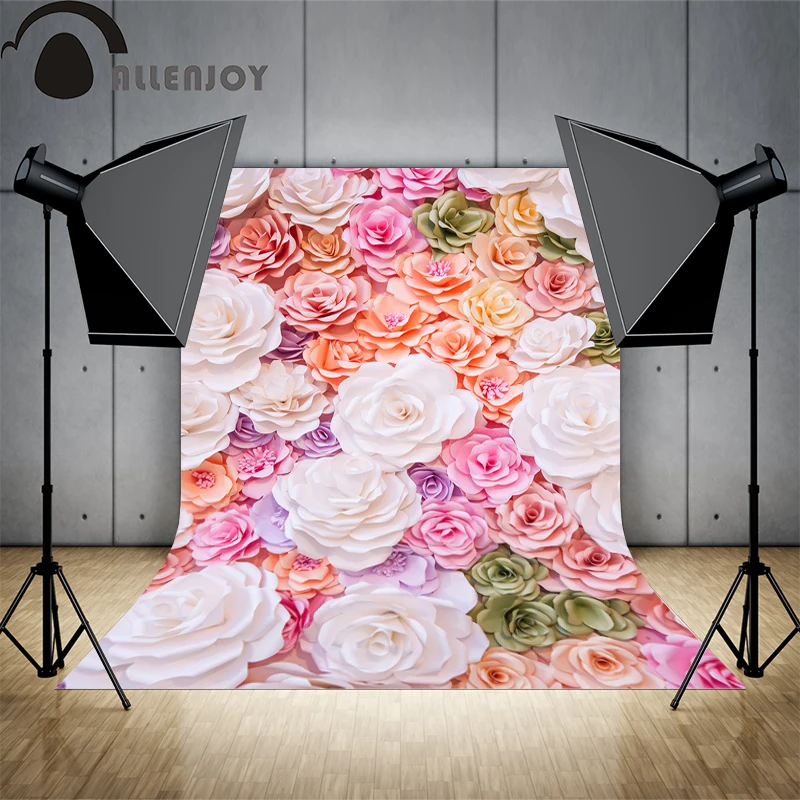 Allenjoy фотокамера красивый цветок детский душ 3D розовый фоны для свадьбы реальный