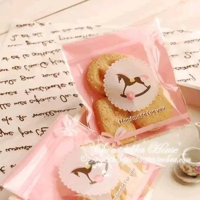 Маленькая лошадь Розовый самоклеющийся мешок/подарочные пакеты/мешок печенья *