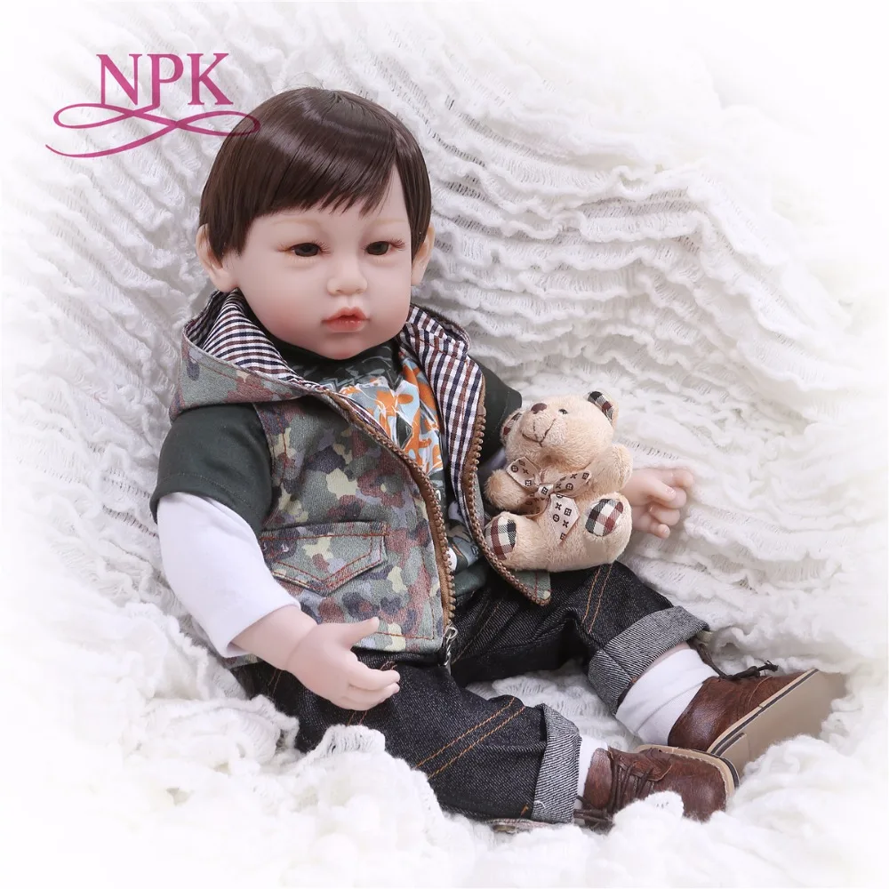 Кукла npk 22 &quot55 см мальчик bebes Возрожденный хлопок тело силикона Возрожденные