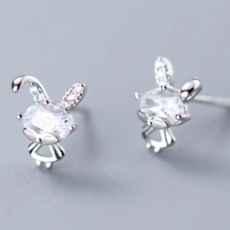 G0462 silver 925 пробы серебряные милые серьги-гвоздики с животными для женщин Повседневный стиль серьги для девочки индивидуальный Стерлинговое Серебро-ювелирные изделия - Окраска металла: G0462 silver
