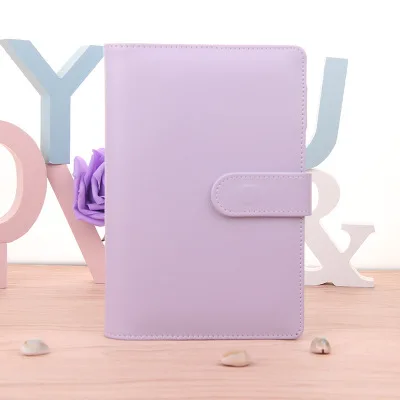 Purple Милый блокнот в виде Макарон с отрывным листом, Kawaii, записная книжка-планировщик на спиральном кольце, записная книжка, дневник ярких цветов, сменный кожаный чехол - Цвет: Purple